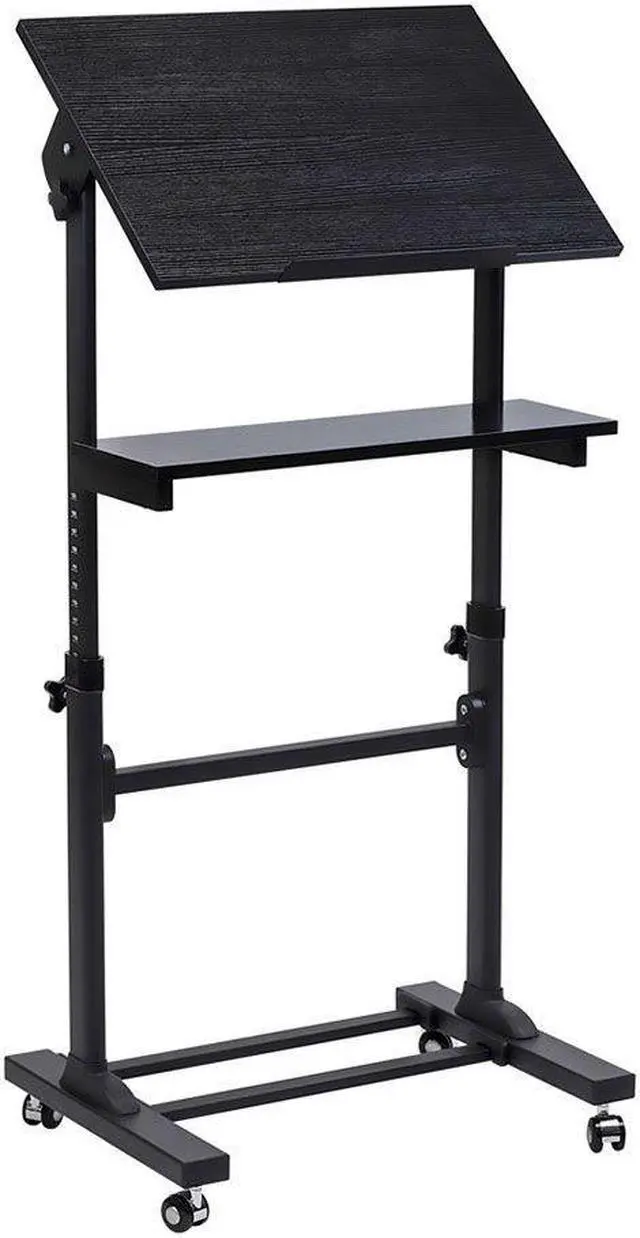Main image of Mount-It! Mobile Standing Desk | Portable Podium and Presentation Lectern | Black