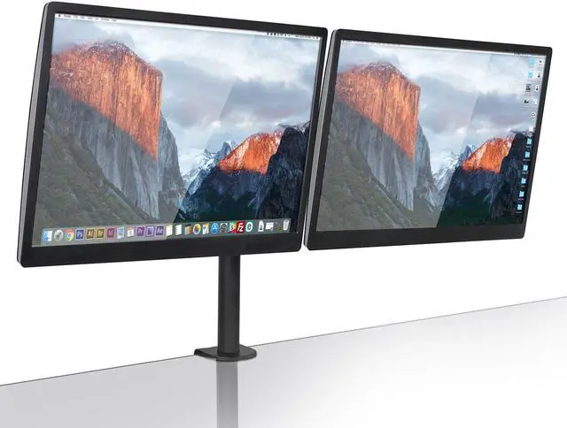 Alt view image 6 of 9 - Mount-It! Dual Monitor Desk Mount | Fits Up to 32" Screens | Full Motion Gaming VESA Mount