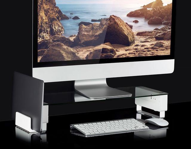 Alt view image 3 of 15 - Mount-It! Computer Monitor Stand with USB Desktop Riser | 32" Max Screen Size