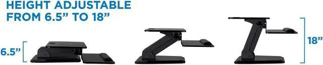 Alt view image 3 of 10 - Mount-It! Sit Stand Desk Converter | Ergonomic Height Adjustable Tabletop Standing Desk
