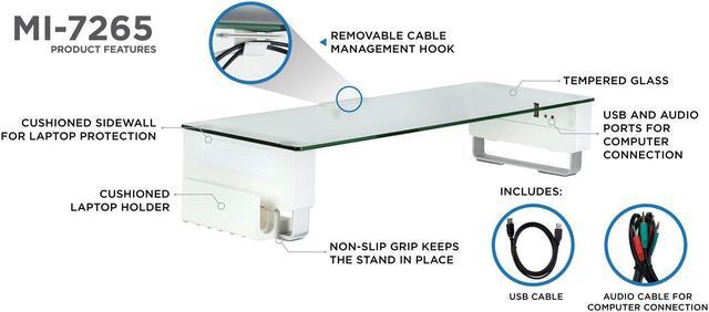 Alt view image 4 of 15 - Mount-It! Computer Monitor Stand with USB Desktop Riser | 32" Max Screen Size