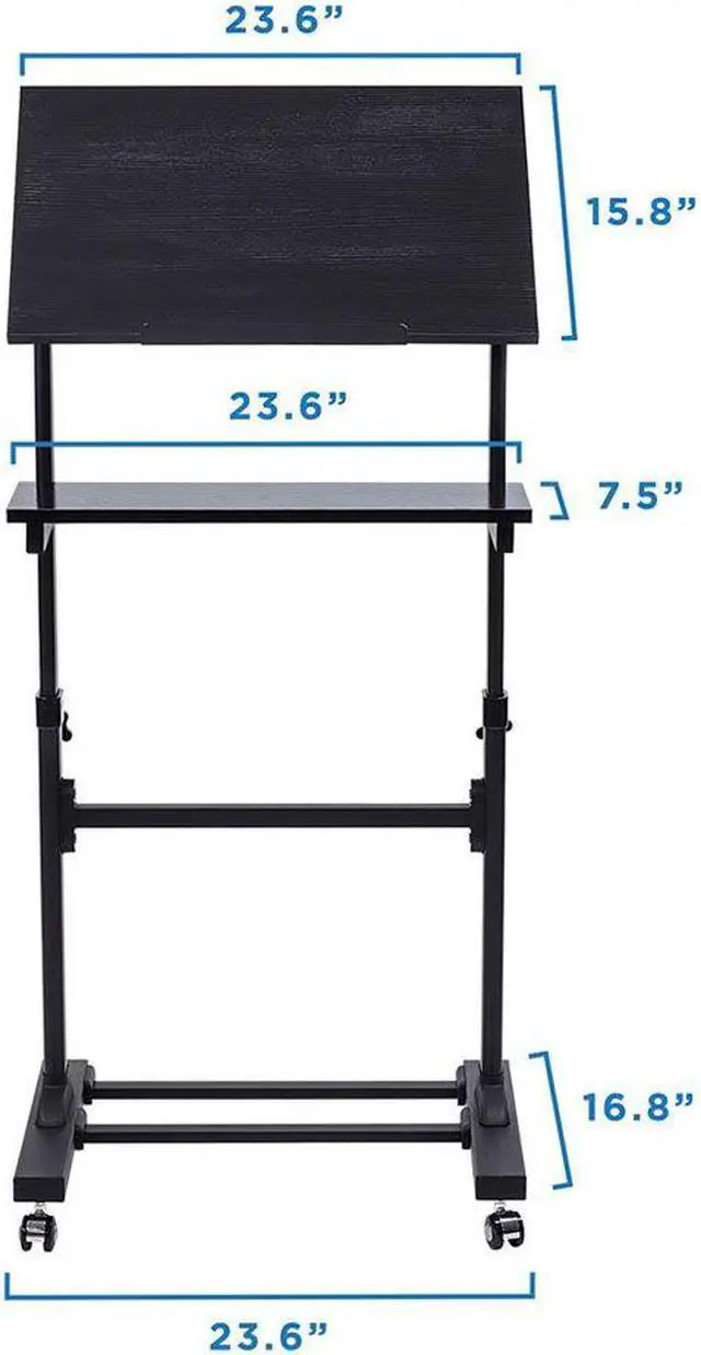 Alt view image 4 of 13 - Mount-It! Mobile Standing Desk | Portable Podium and Presentation Lectern | Black