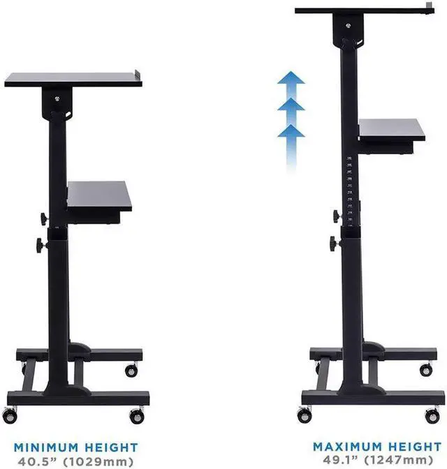 Alt view image 3 of 13 - Mount-It! Mobile Standing Desk | Portable Podium and Presentation Lectern | Black