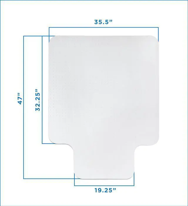 Alt view image 2 of 10 - Mount-It! Clear Chair Mat for Carpet | 47" x 35.5"