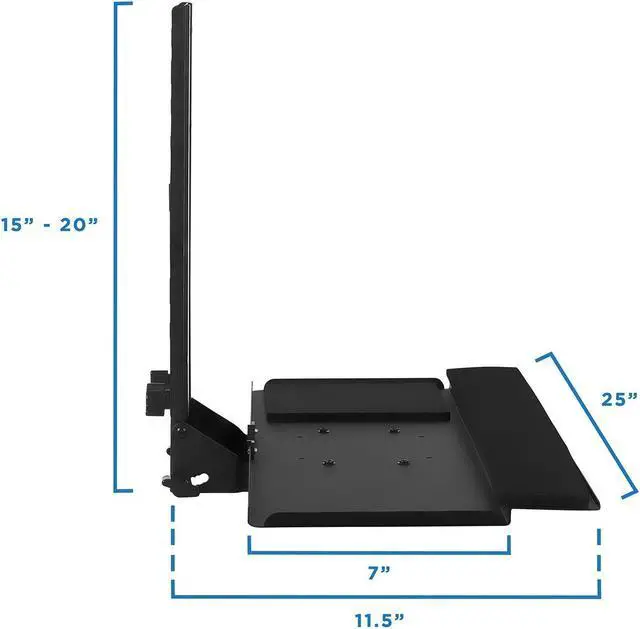 Alt view image 4 of 12 - Mount-It! 25"W Adjustable Standing Keyboard Tray (MI-7915)