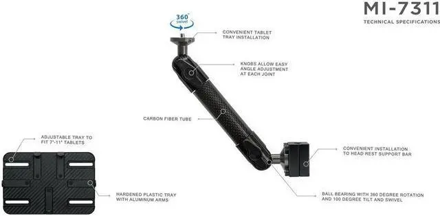 Alt view image 3 of 5 - Mount-It! Car Back Seat Headrest Tablet Mount | 11" Max Screen Size