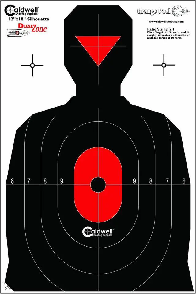 Main image of CALDWELL 280341 CALDWELL SILHOUETTE DUAL ZONE TARGET - 25PK