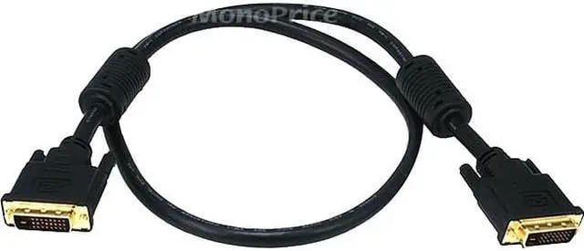 Alt view image 3 of 11 - Monoprice 3ft 28AWG CL2 Dual Link DVI-D Cable - Black