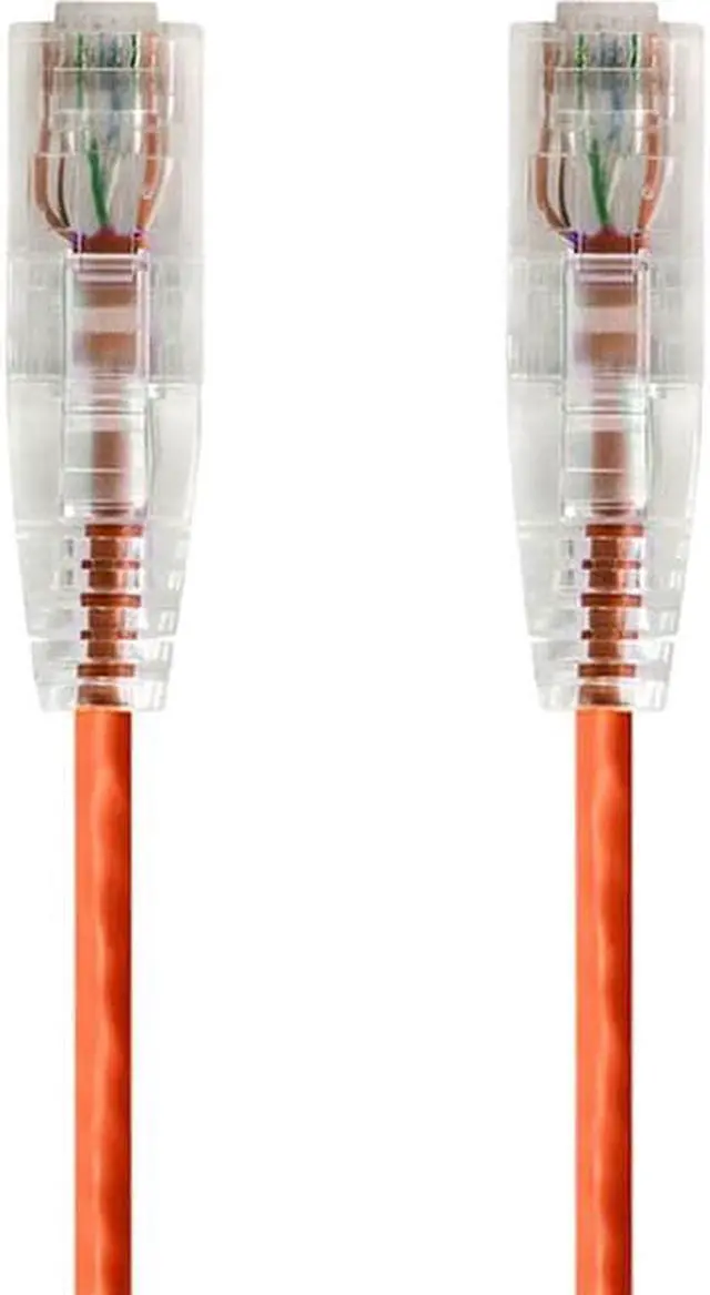 Alt view image 8 of 11 - Monoprice Cat6 Ethernet Patch Cable - 3 feet - Orange | Snagless RJ45 Stranded 550MHz UTP CMR Riser Rated Pure Bare Copper Wire 28AWG - SlimRun Series