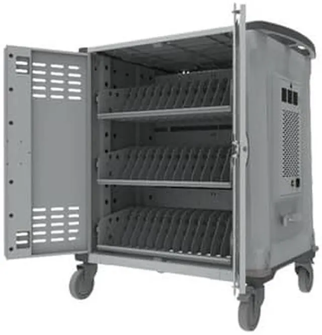 Main image of Rocstor Volt® C42 Charging Cart with Intelligent Power Charging - Up to 42 Device Intelligent Power Charging Cart for Notebooks, Chromebook®, MacBook®, and Macbook® Pro- 3 Slide-out