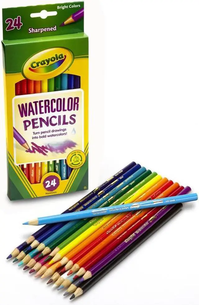 Alt view image 5 of 11 - Watercolor Woodcase Pencils, 3.3 mm, 24 Assorted Colors/Set