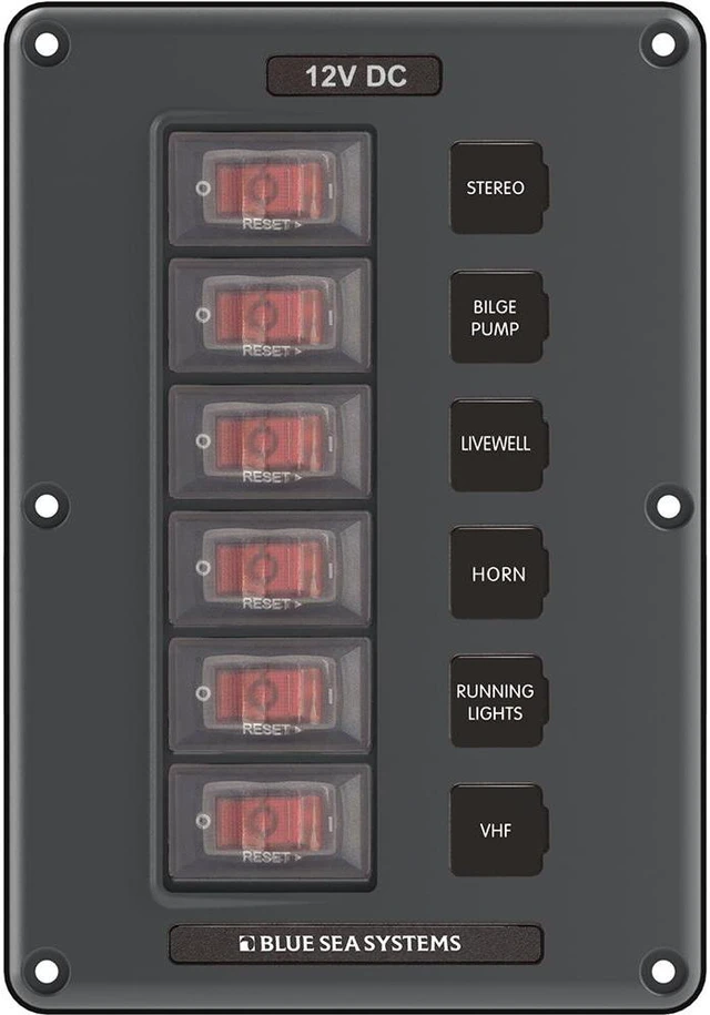 Alt view image 6 of 13 - Breaker/Switch Panel, 6 Pos., Gray