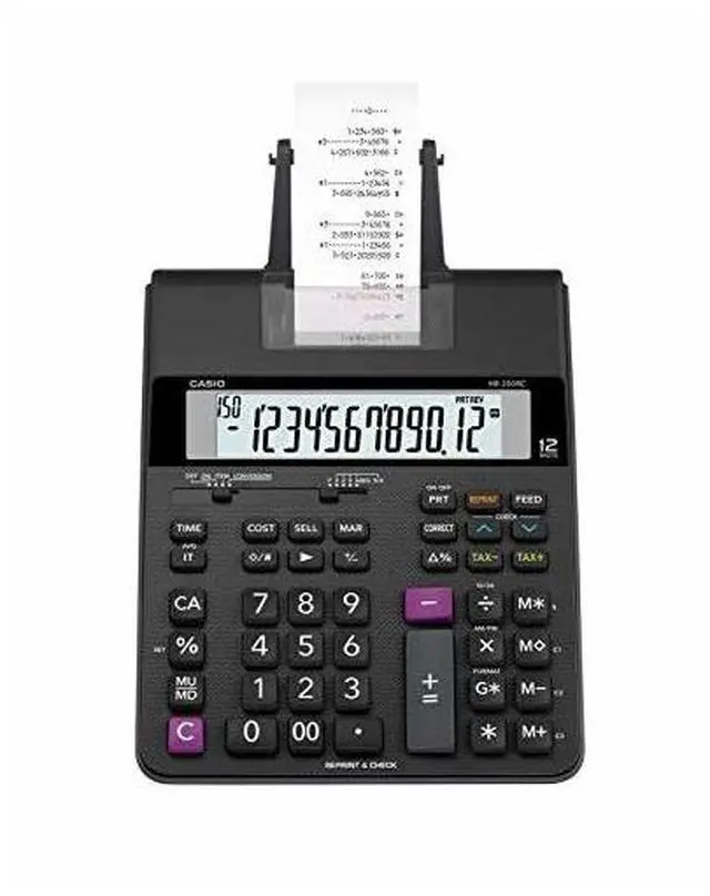 Alt view image 6 of 13 - Casio Printing Calculator 12-Digit 7-3/4"Wx10-3/4"Lx2-3/10"H BK HR200RC