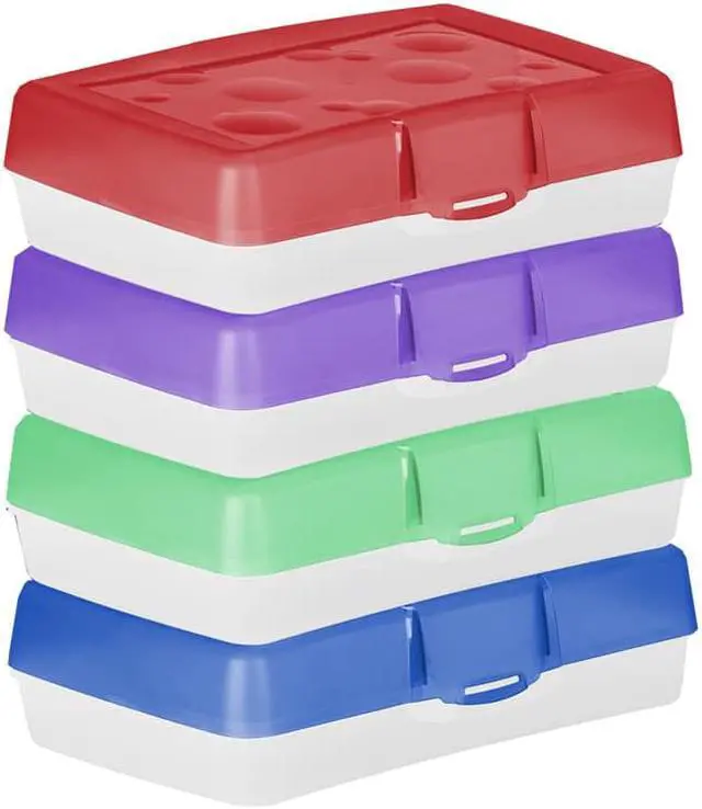 Alt view image 5 of 8 - Storex Pencil Box 8.38" x 5.63" x 2.5" Assorted 61605U12C