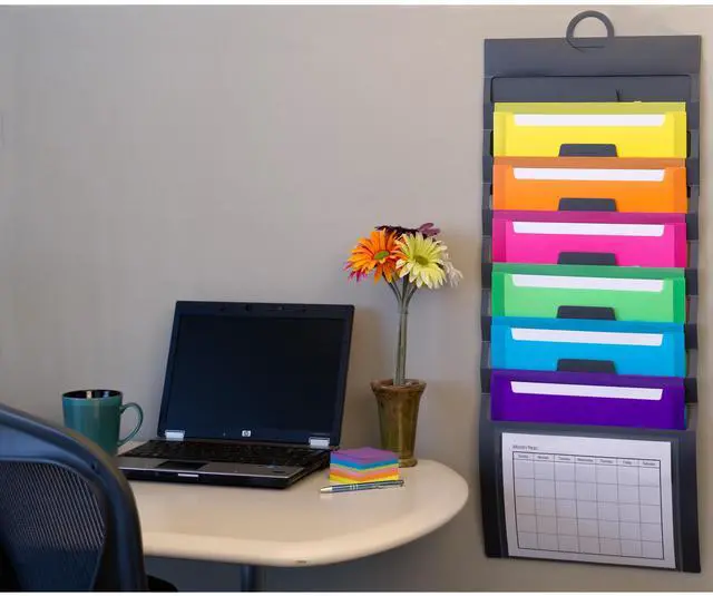 Alt view image 5 of 20 - Smead Organizer,Wall,6pckt,Gy 92060