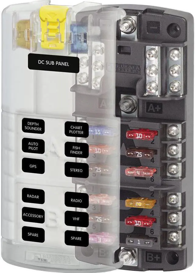 Main image of BLUE SEA 5032 ST-BLADE SPLIT BUS FUSE BLOCK