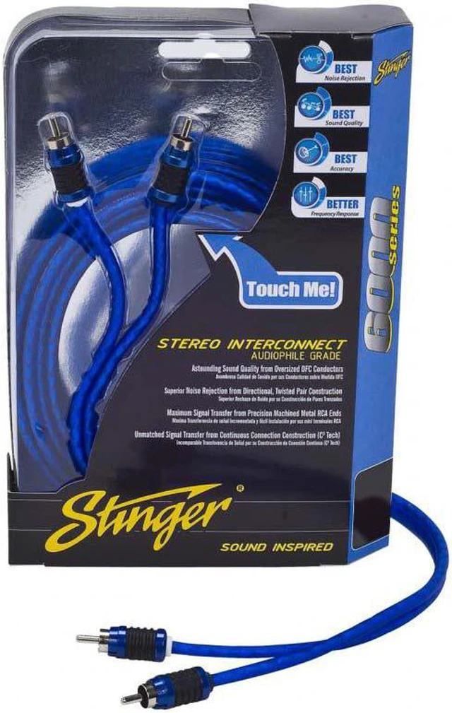 Alt view image 3 of 6 - Stinger 2 channel 6000 series double shielded directional twisted pair 3 RCA interconnects