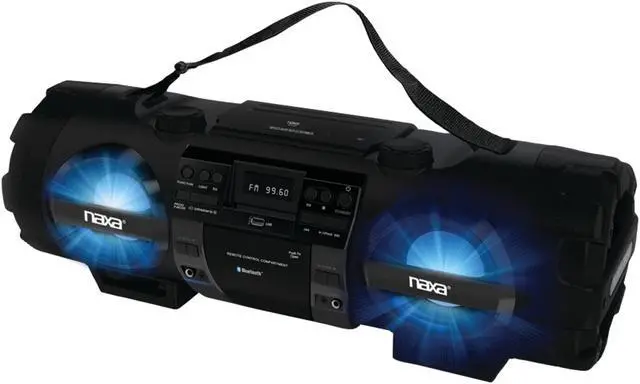 Alt view image 7 of 8 - Naxa NPB-262 CD/MP3 Bass Reflex Boom Box & PA System with Bluetooth