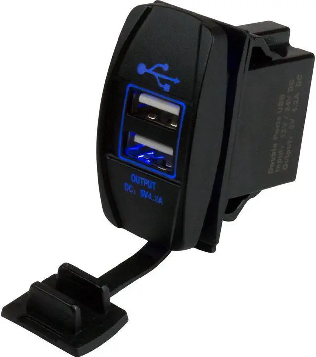 Alt view image 2 of 7 - Sea-Dog Dual USB Rocker Switch Style Power Socket