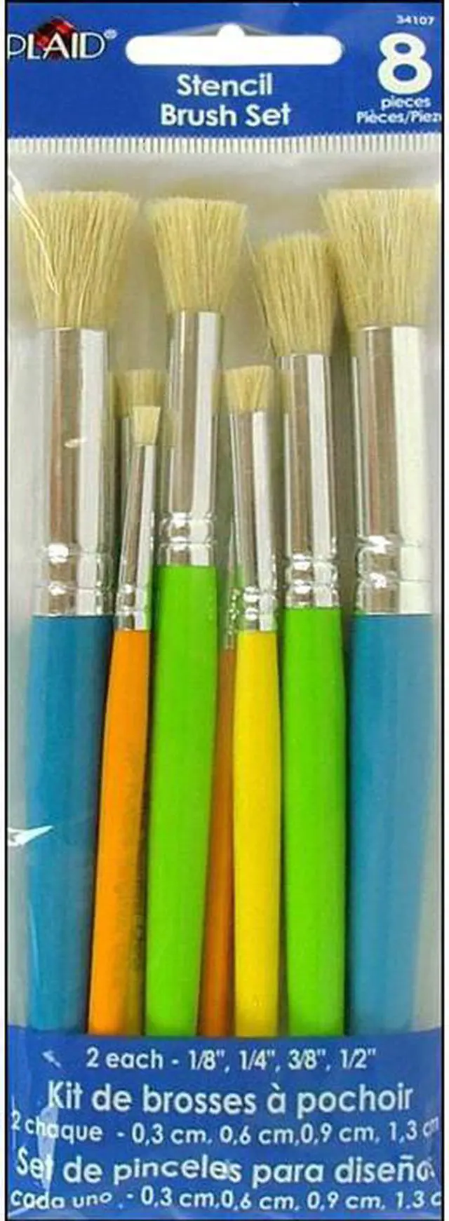 Alt view image 2 of 3 - Folkart Brush Sets - Stencil Brush Set, Short Handle