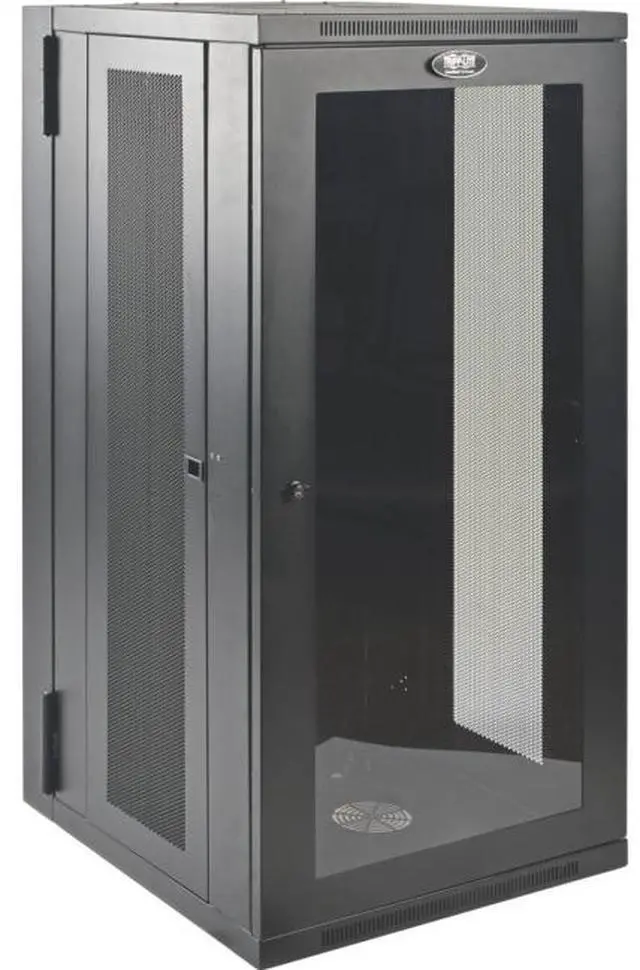 Alt view image 6 of 11 - Tripp Lite SmartRack 26U Low-Profile Switch-Depth Wall-Mount Rack Enclosure Cabinet with Clear Acrylic Window, Hinged Back