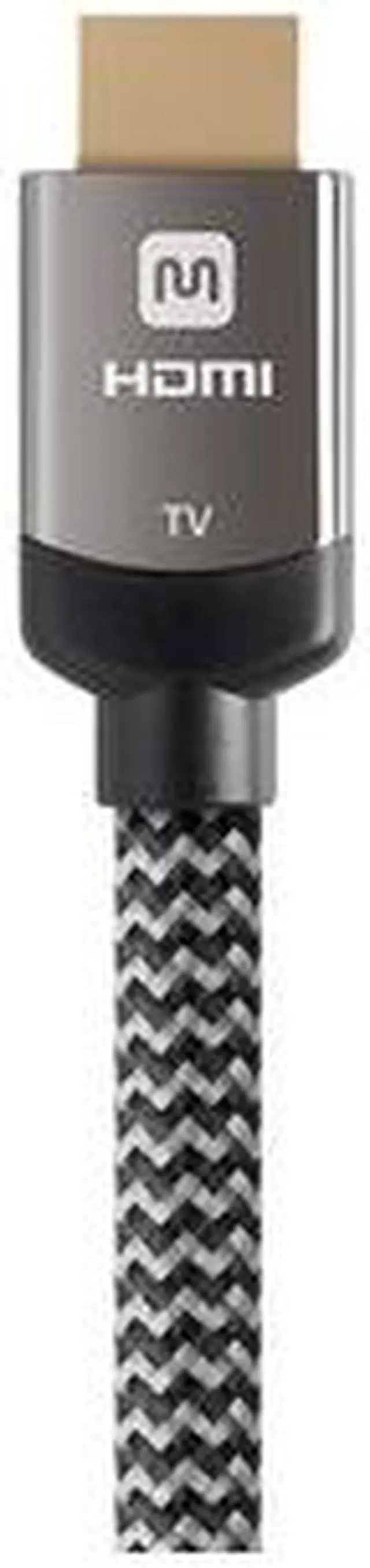 Alt view image 4 of 15 - Monoprice Braided HDMI Cable - 100 Feet - Gray | High Speed, Active Chipset, 4K@60Hz, 18Gbps, HDR, 24AWG, YUV, 4:4:4, CL3 - Luxe Series