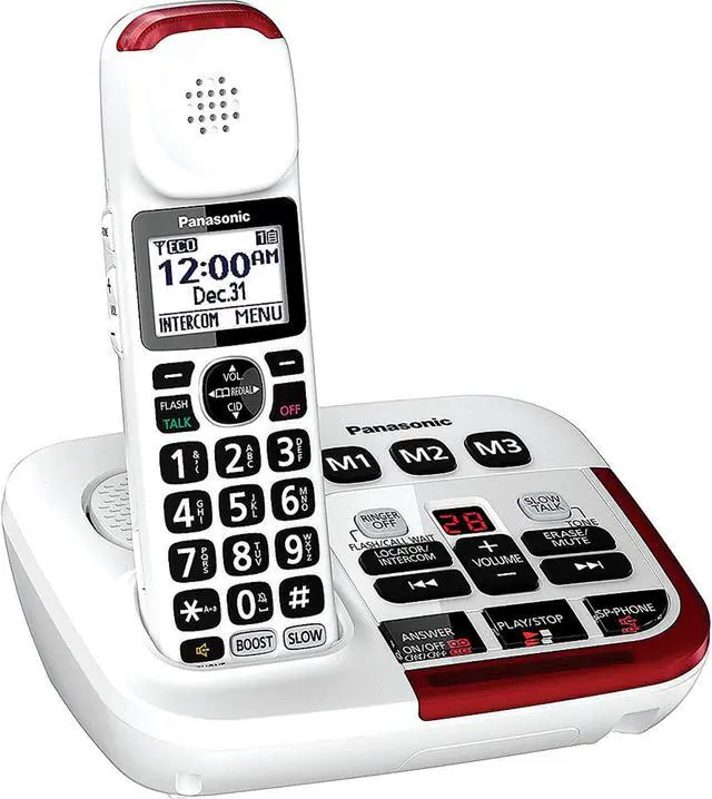 Alt view image 13 of 20 - Panasonic KX-TGM420W Amplified Cordless DECT 6.0 Phone|Voice Booster Up-To 100 dB|Answering Machine|Silver