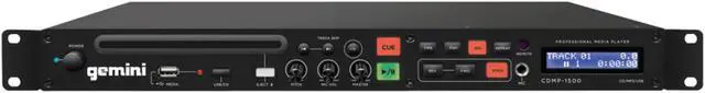 Alt view image 4 of 10 - GEMINI CDMP-1500 1U Single CD/MP3/USB Player