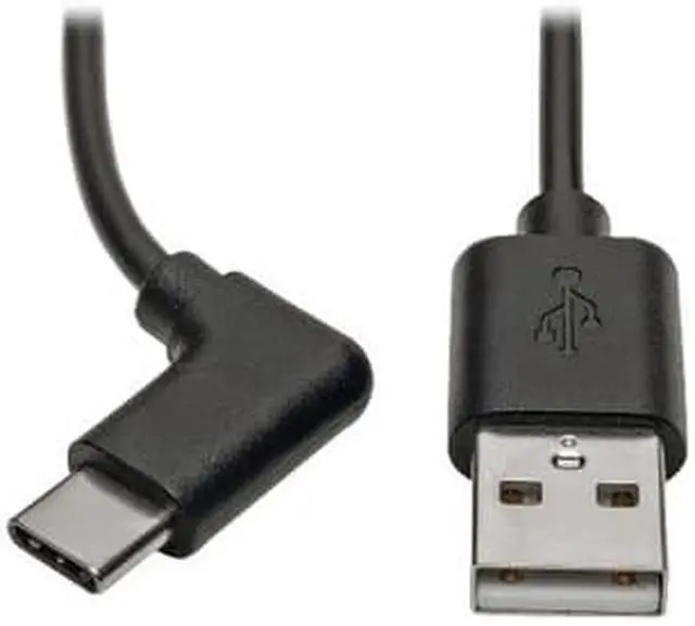 Alt view image 5 of 7 - Tripp Lite 3ft USB 2.0 Hi-Speed USB-A to Right Angle USB-C M/M Cable