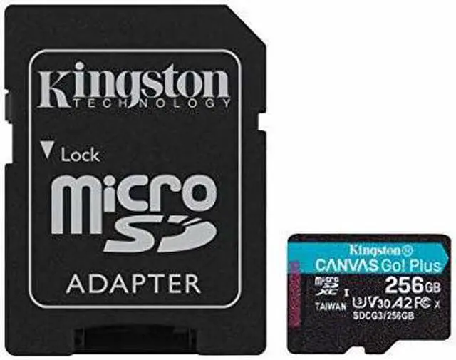Alt view image 3 of 20 - Kingston Canvas Go! Plus 256 Gb Class 10/Uhs-I (U3) Microsdxc
