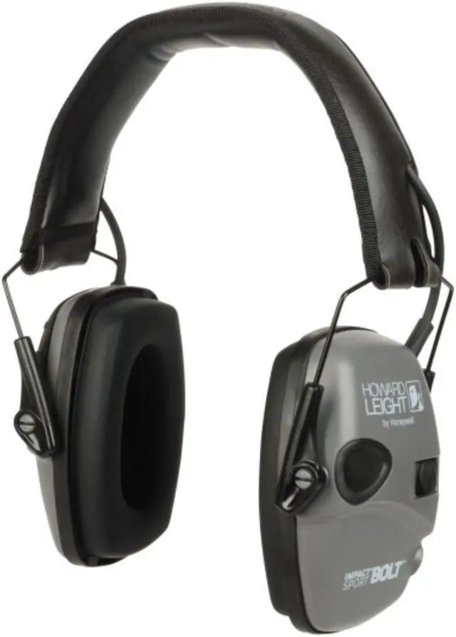 Alt view image 17 of 20 - Howard Leight Impact Sport Bolt, Earmuff, Gray, Electronic, Folding R-02232