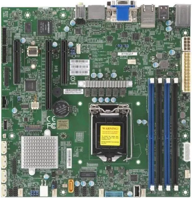 Alt view image 3 of 9 - Supermicro Motherboard MBD-X11SCZ-F-O S1151 C246 PCIE SATA uATX