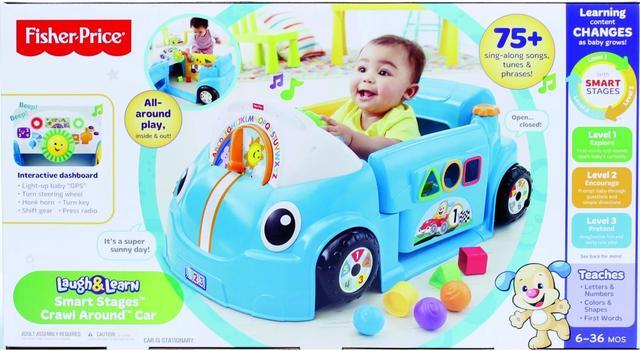 Alt view image 10 of 10 - Fisher-Price Laugh & Learn Crawl Around Car Baby Activity Learning Toy, Blue