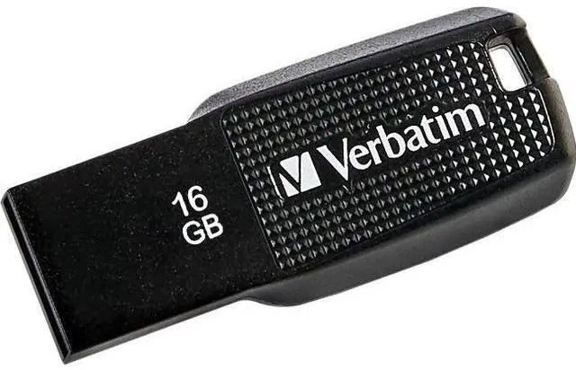 Alt view image 2 of 15 - Verbatim 16GB Ergo USB 2.0 Flash Drive - Black  70875