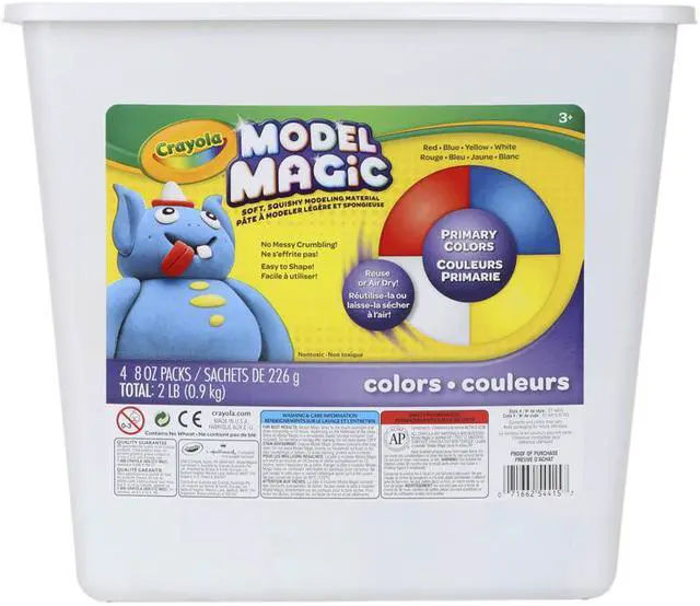 Alt view image 4 of 17 - Crayola Model Magic Modeling Compound 8oz each Blue/Red/White/Yellow 2lbs. 574415