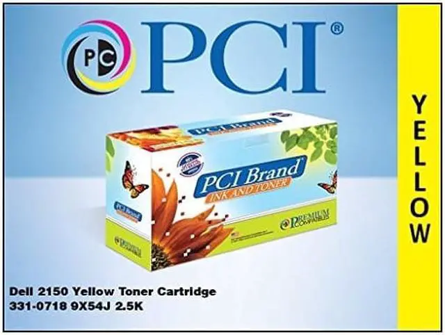 Main image of Premium Compatibles 331-0718 Premium Compatibles Dell 2150 2155 3310718 9X54J Yellowl Toner Cartridge - PCI Dell 331-0718 9X54J NPDXG 2.5K Yellow Laser Toner Cartridge for Dell 2150CDN Dell 2150CN