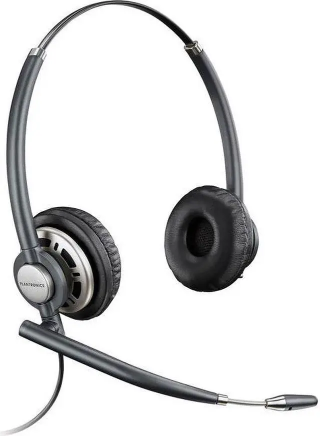 Alt view image 2 of 11 - Plantronics HW720 Binaural Headset - Stereo - Wired - Over-the-head - Binaural - Circumaural - Noise Cancelling Microphone - Black