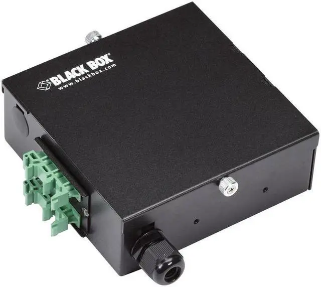 Alt view image 7 of 7 - Black Box JPM398A Wallmount Mini DIN Rail Fiber Enclosure - 1-Slot Adapter