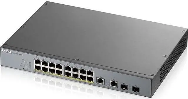 Alt view image 6 of 11 - ZyXEL GS1350-18HP 16-Port Gigabit Smart Nebula Cloud Managed PoE Switch, 16 PoE+ Ports at 250W with 2 SFP Uplinks