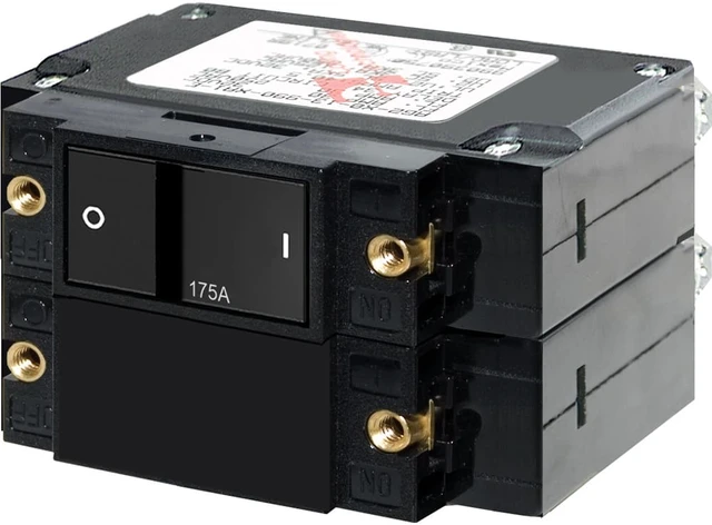 Alt view image 2 of 6 - Blue Sea C-Series Flat Circuit Breaker, Single and Double Pole-200 Amp - 7476