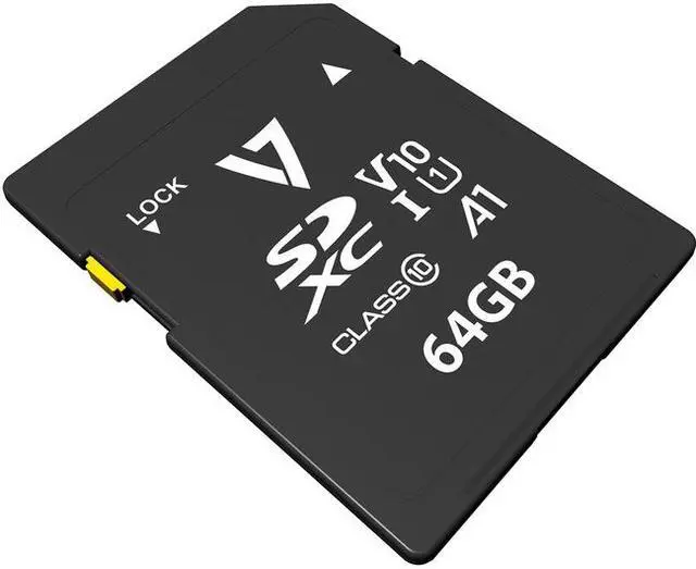 Alt view image 3 of 6 - V7 VPSD64GV10U1 64GB SDXC V10 U1 A1 CL10 UHD MAX 90MBS Read 18MBS WRT