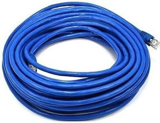 Alt view image 5 of 19 - Monoprice Cat6A Ethernet Patch Cable - 50 Feet - Blue | Snagless RJ45, Stranded, 550Mhz, STP, Pure Bare Copper Wire, 10G,26AWG