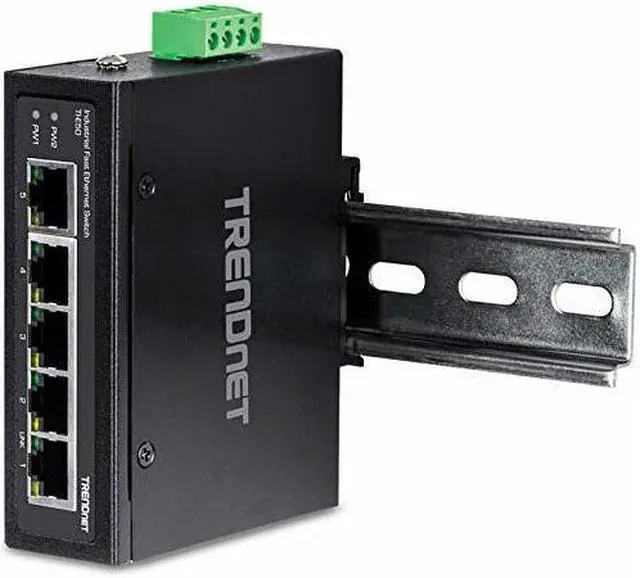 Alt view image 7 of 20 - TRENDnet TI-E50 (V1.0R) Unmanaged 5-Port Industrial Fast Ethernet DIN-Rail Switch