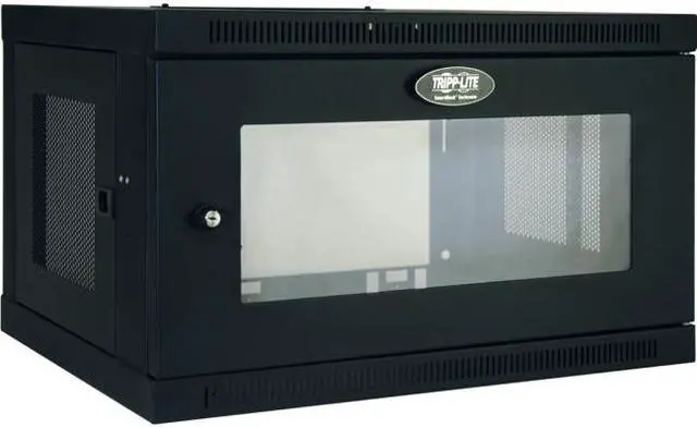 Alt view image 15 of 20 - Tripp Lite 6U Wall-Mount Rack Enclosure Cabinet with Clear Acrylic Window, Switch-Depth (SRW6UG)