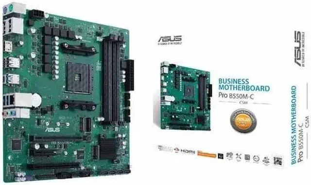 Alt view image 13 of 14 - ASUS PRO B550M-C/CSM AM4 AMD B550 USB 3.0 HDMI Micro ATX AMD Motherboard