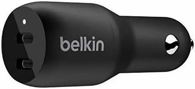 Alt view image 2 of 15 - BELKIN CCB002btBK Black BOOST CHARGE Dual USB-C Car Charger 36W