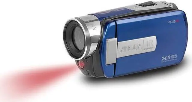Alt view image 5 of 13 - Minolta MN80NV 1080p Full HD 24MP Digital IR Night Vision Camcorder, Blue