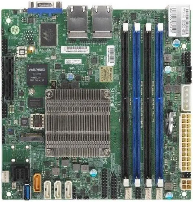 Alt view image 7 of 9 - Supermicro A2SDI-4C-HLN4F-O Intel Atom C3558/ DDR4/ SATA3&USB3.0/ M.2/ V&4GbE/ Mini-ITX Motherboard & CPU Combo