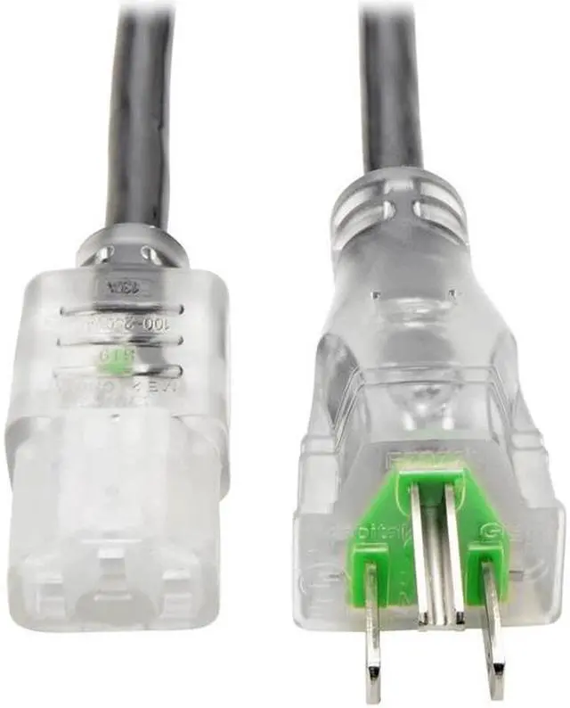 Main image of Tripp Lite Model P006-010-HG13CL 10 ft. Hospital-Grade Computer Power Cord with Clear Plugs, 13A, 16 AWG (NEMA 5-15P to IEC-320-C13)