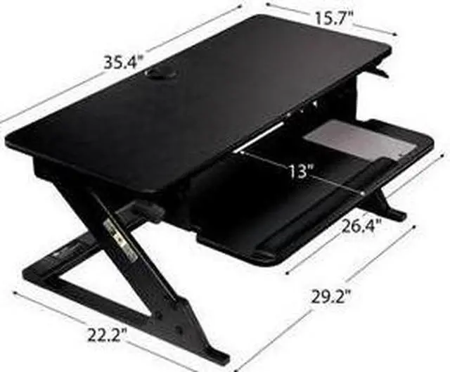 Alt view image 19 of 20 - 3M SD60B Standing Desk, Converts Desktop To Sit-Stand Workstation, 35.4" x 23.2" x 6.2"